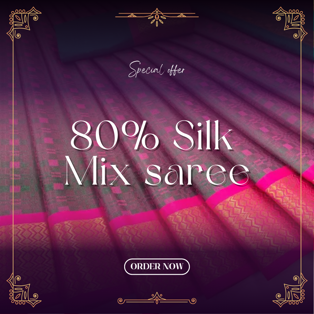 80%silk mix saree