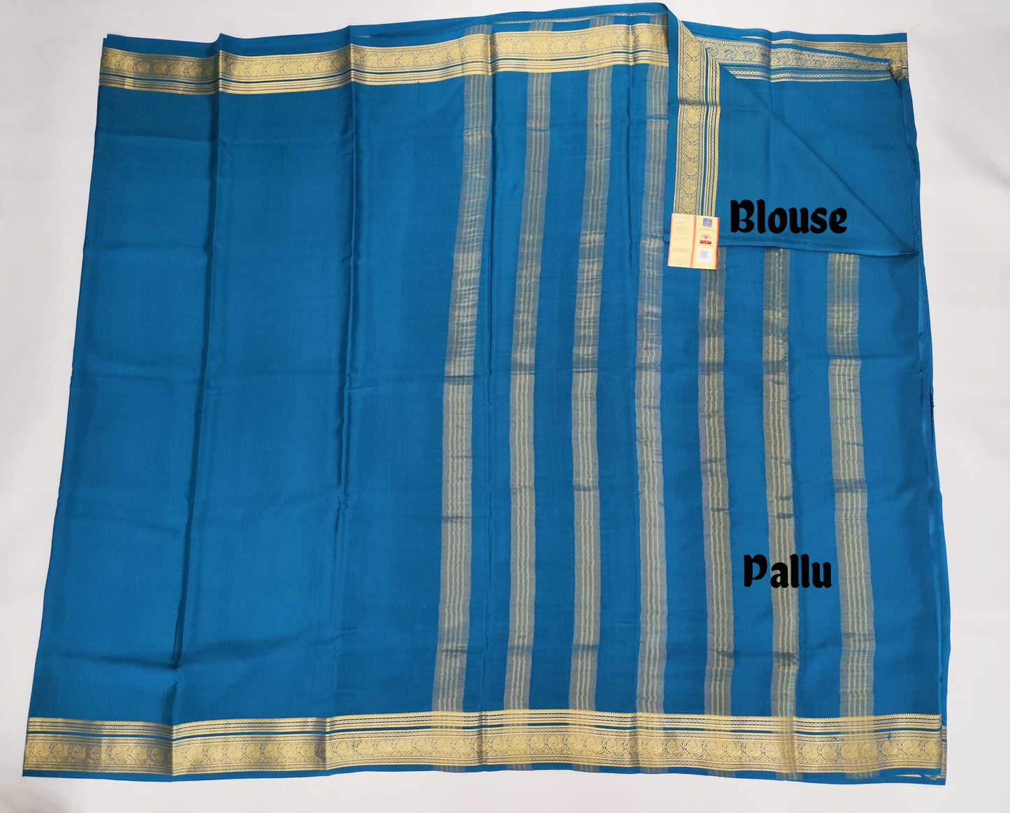 Pure Mysore Crepe Silk Saree with Elegant Zari Border – Veena Silk