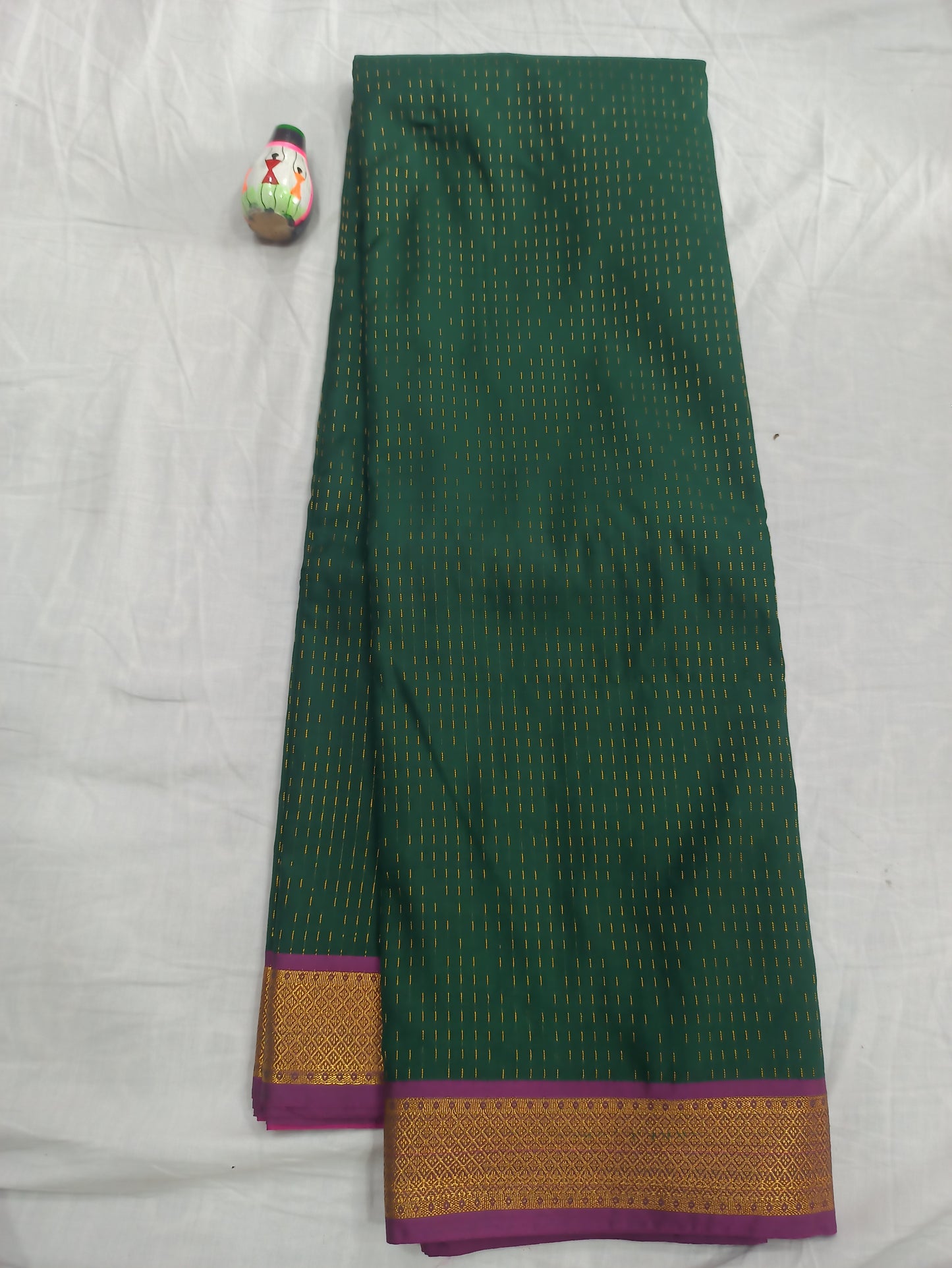 Semi Silk Saree with Contrast Blouse & Subtle Small Border | Festival Wear | Veena Silk
