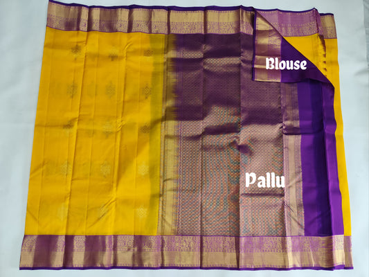 Kanchipuram 80% Silk Mix Saree with Gold Zari Border - Festive Elegance-veena silk