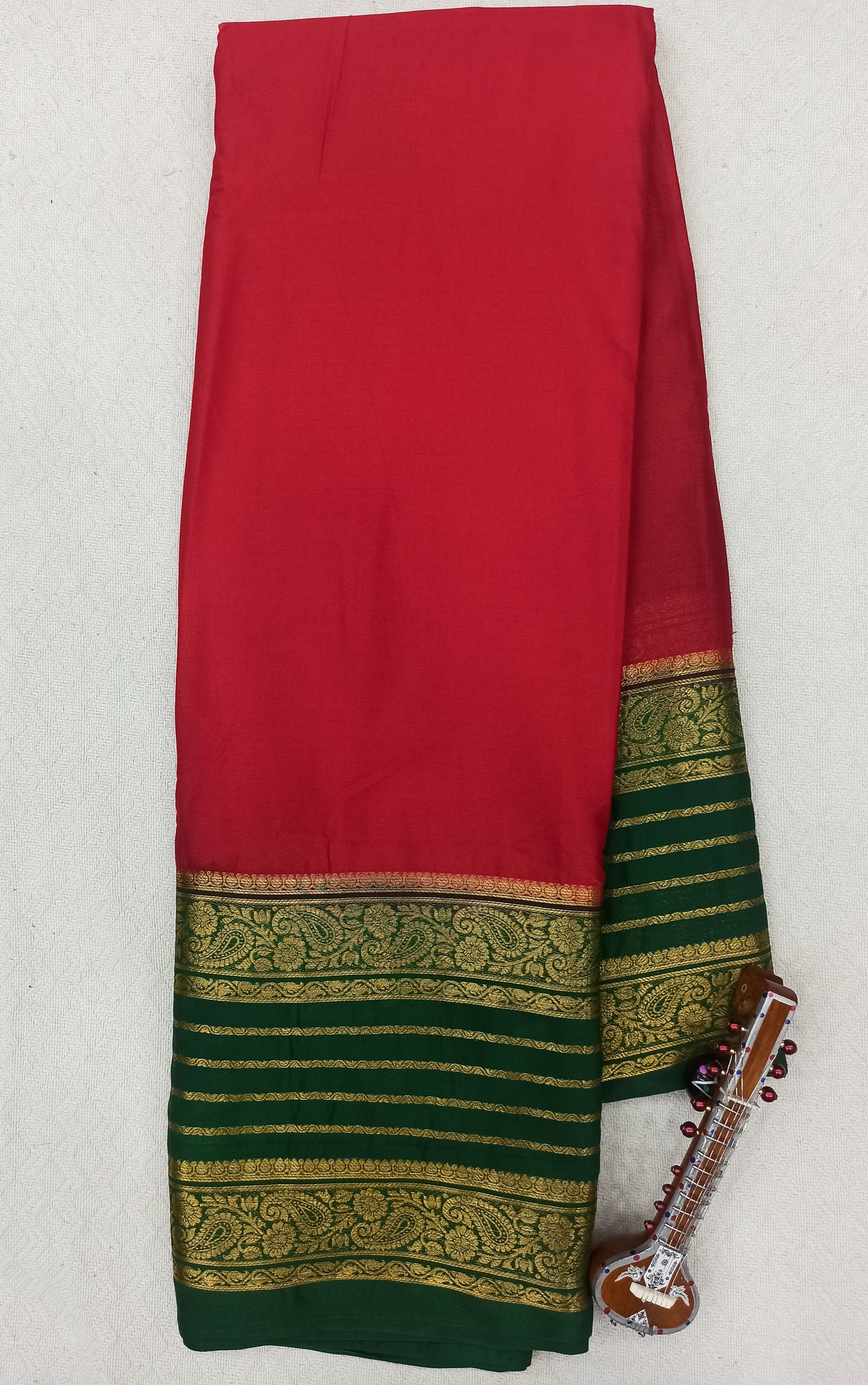 Semi Silk Crepe Benetex Line Border Saree - Vibrant Festive & Function Wear-veena silk