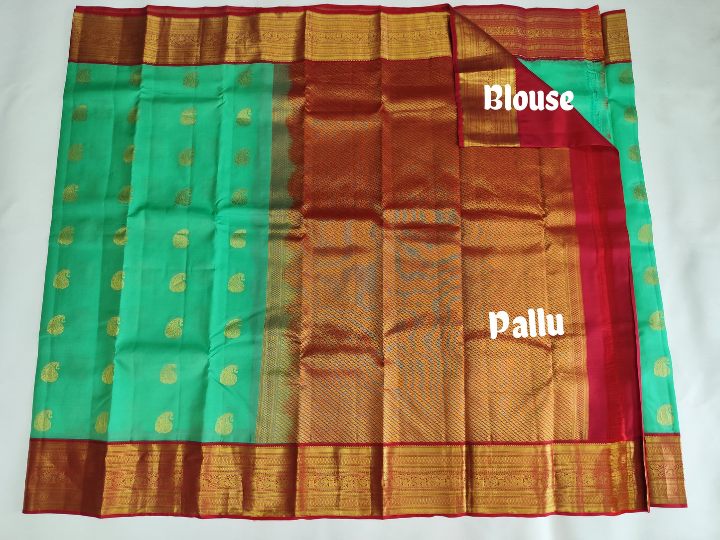 Kanchipuram 80% Silk Mix Saree with Gold Zari Border - Festive Elegance-veena silk