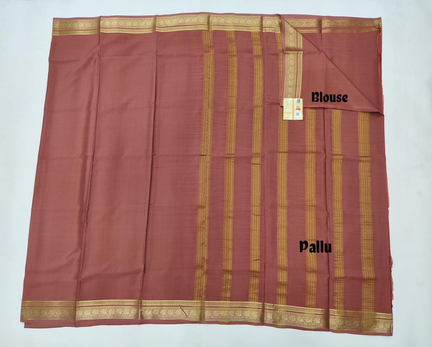 Pure Mysore Crepe Silk Saree with Elegant Zari Border – Veena Silk