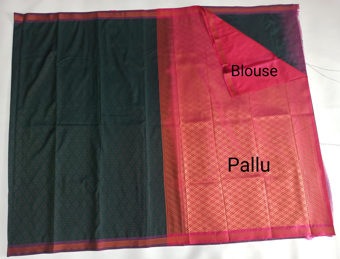 Semi Silk Saree with Contrast Blouse & Subtle Small Border | Festival Wear | Veena Silk