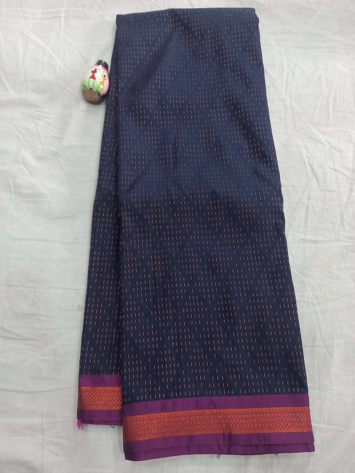 Semi Silk Saree with Contrast Blouse & Subtle Small Border | Festival Wear | Veena Silk
