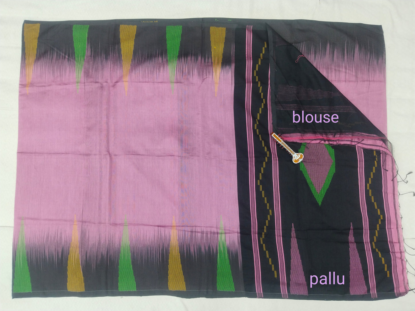 Hand Loom Silk Cotton Saree with Contrast Border - Elegant Office & Daily Wear-veena silk