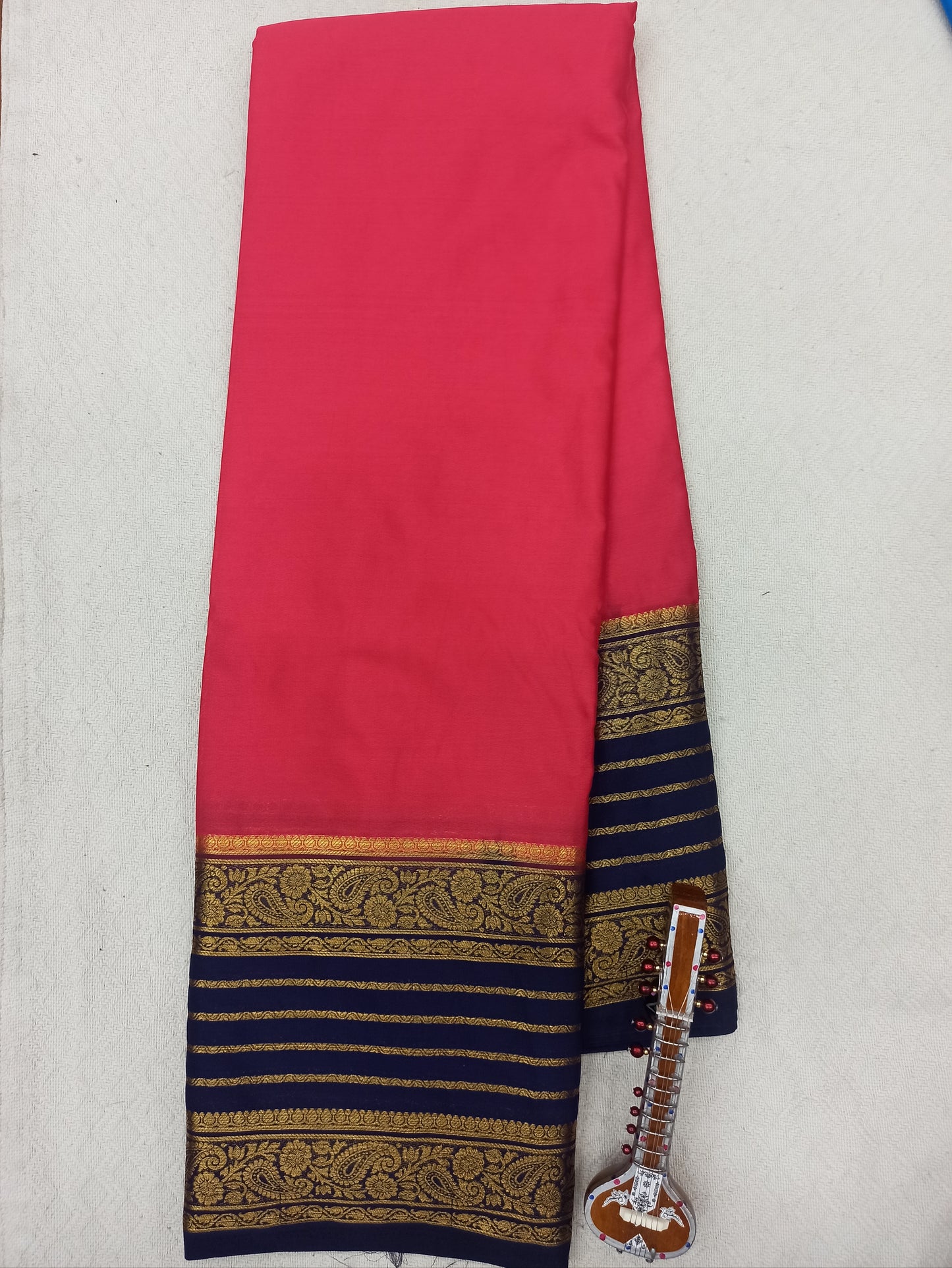 Semi Silk Crepe Benetex Line Border Saree - Vibrant Festive & Function Wear-veena silk