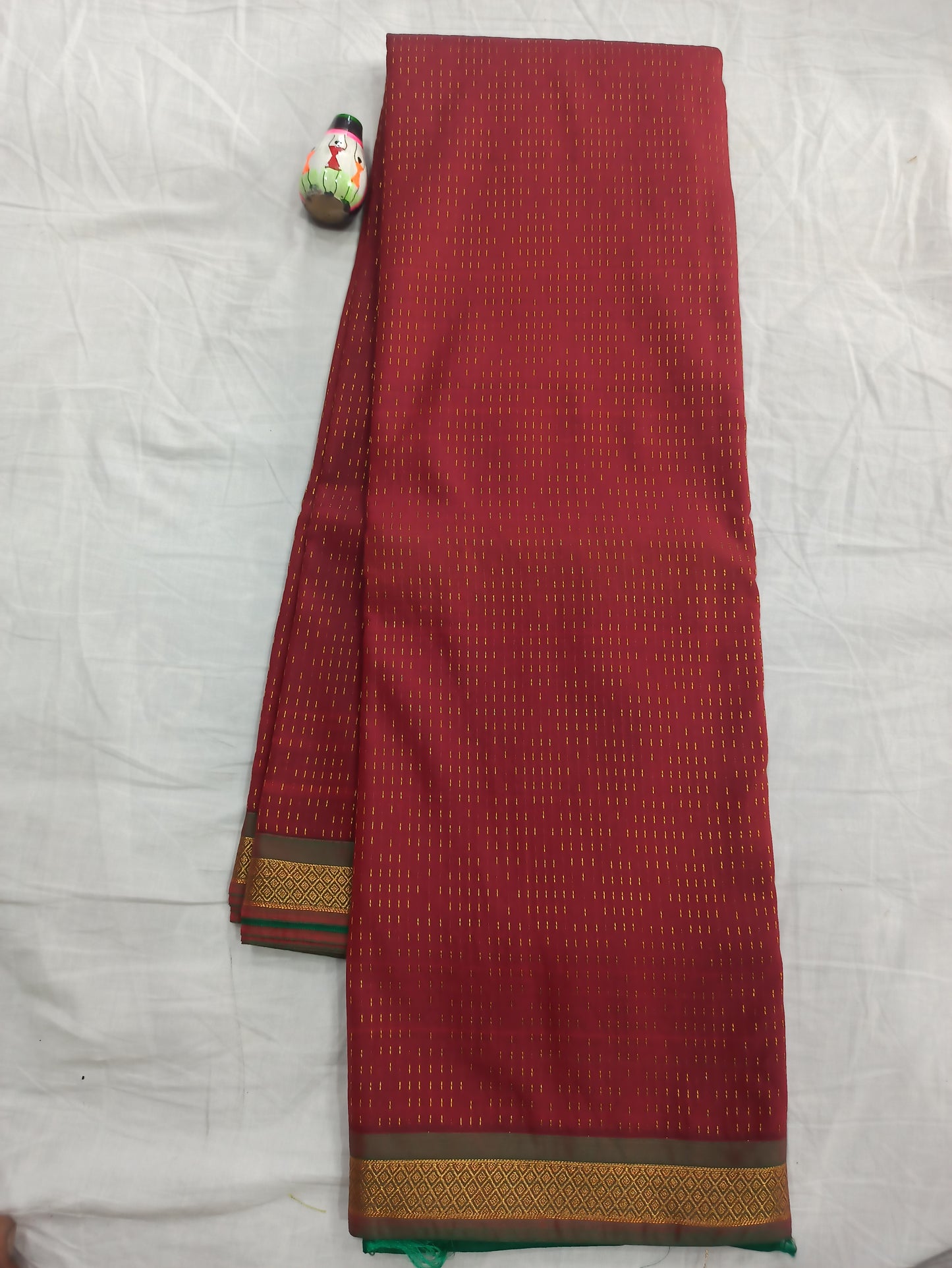 Semi Silk Saree with Contrast Blouse & Subtle Small Border | Festival Wear | Veena Silk