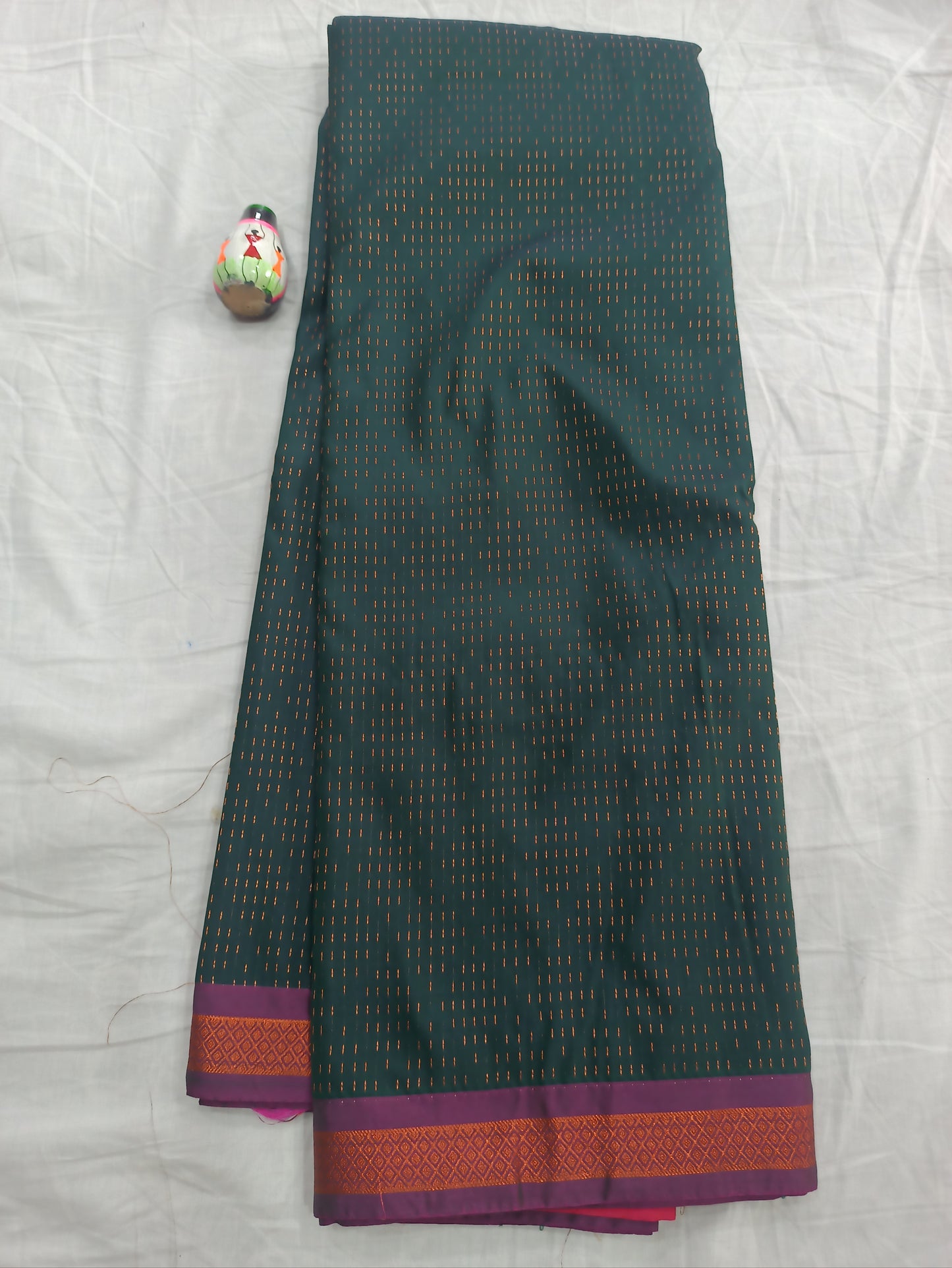 Semi Silk Saree with Contrast Blouse & Subtle Small Border | Festival Wear | Veena Silk
