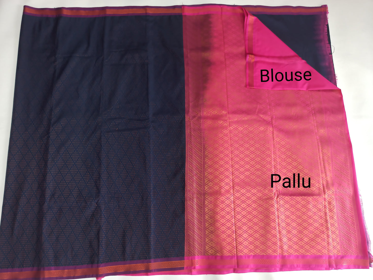 Semi Silk Saree with Contrast Blouse & Subtle Small Border | Festival Wear | Veena Silk