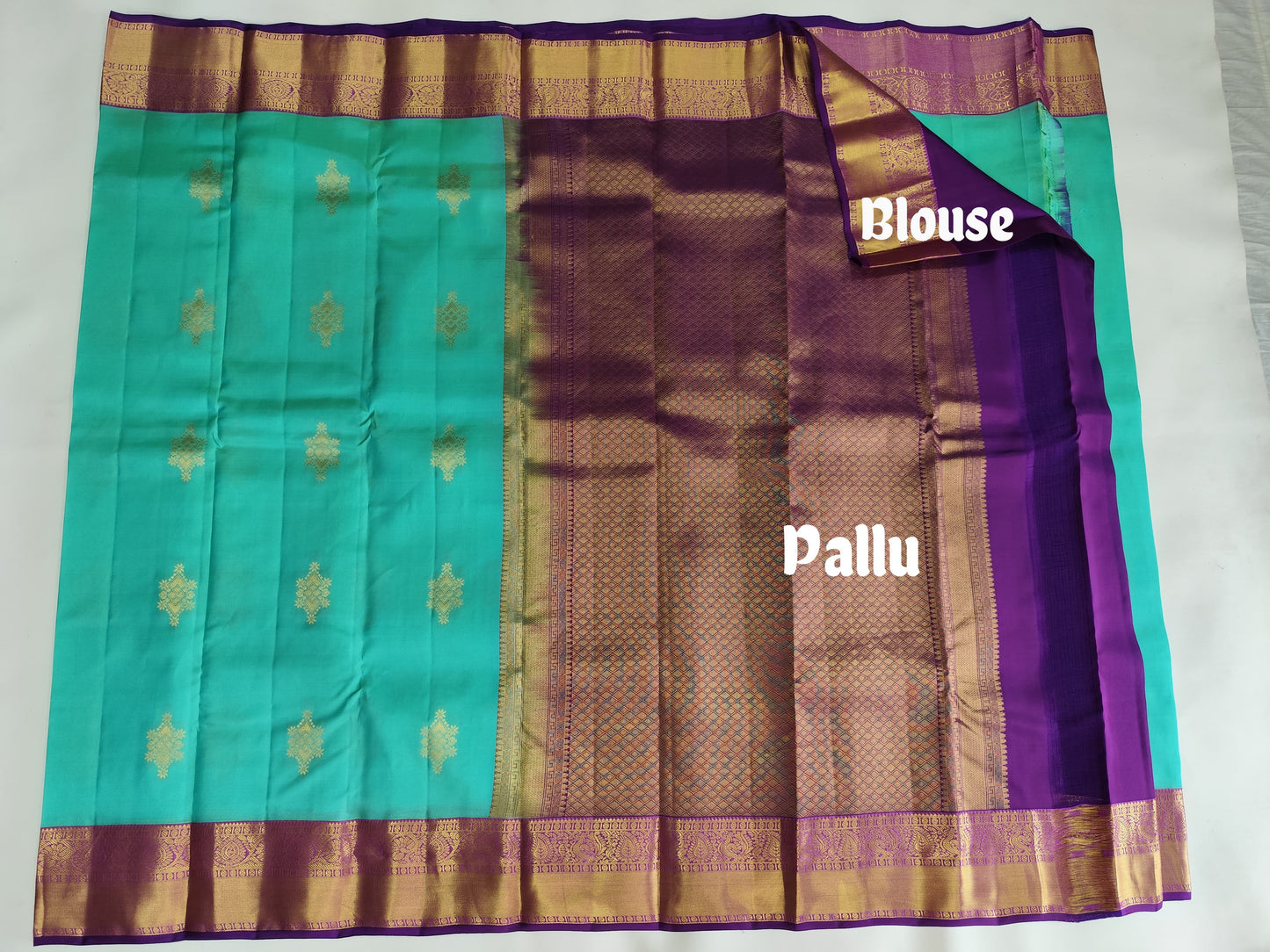 Kanchipuram 80% Silk Mix Saree with Gold Zari Border - Festive Elegance-veena silk