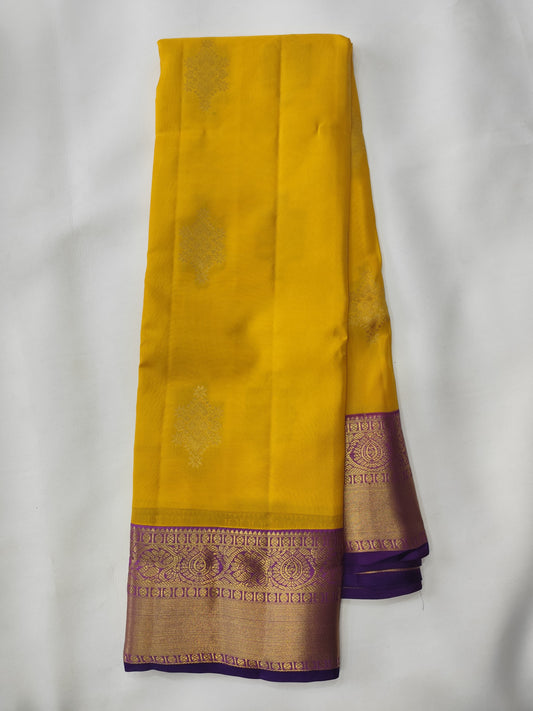 Kanchipuram 80% Silk Mix Saree with Gold Zari Border - Festive Elegance-veena silk