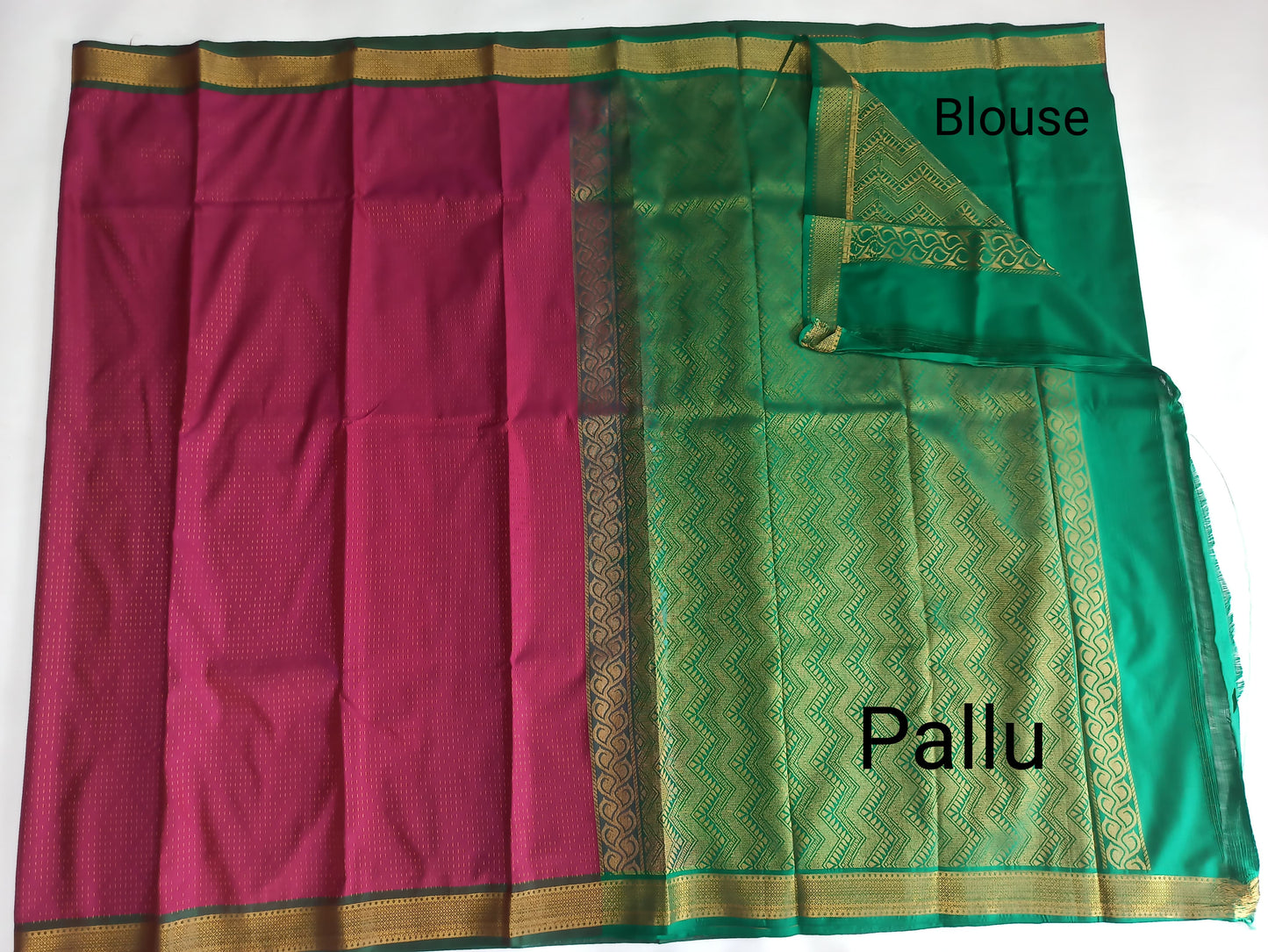 Semi Silk Saree with Contrast Blouse & Subtle Small Border | Festival Wear | Veena Silk