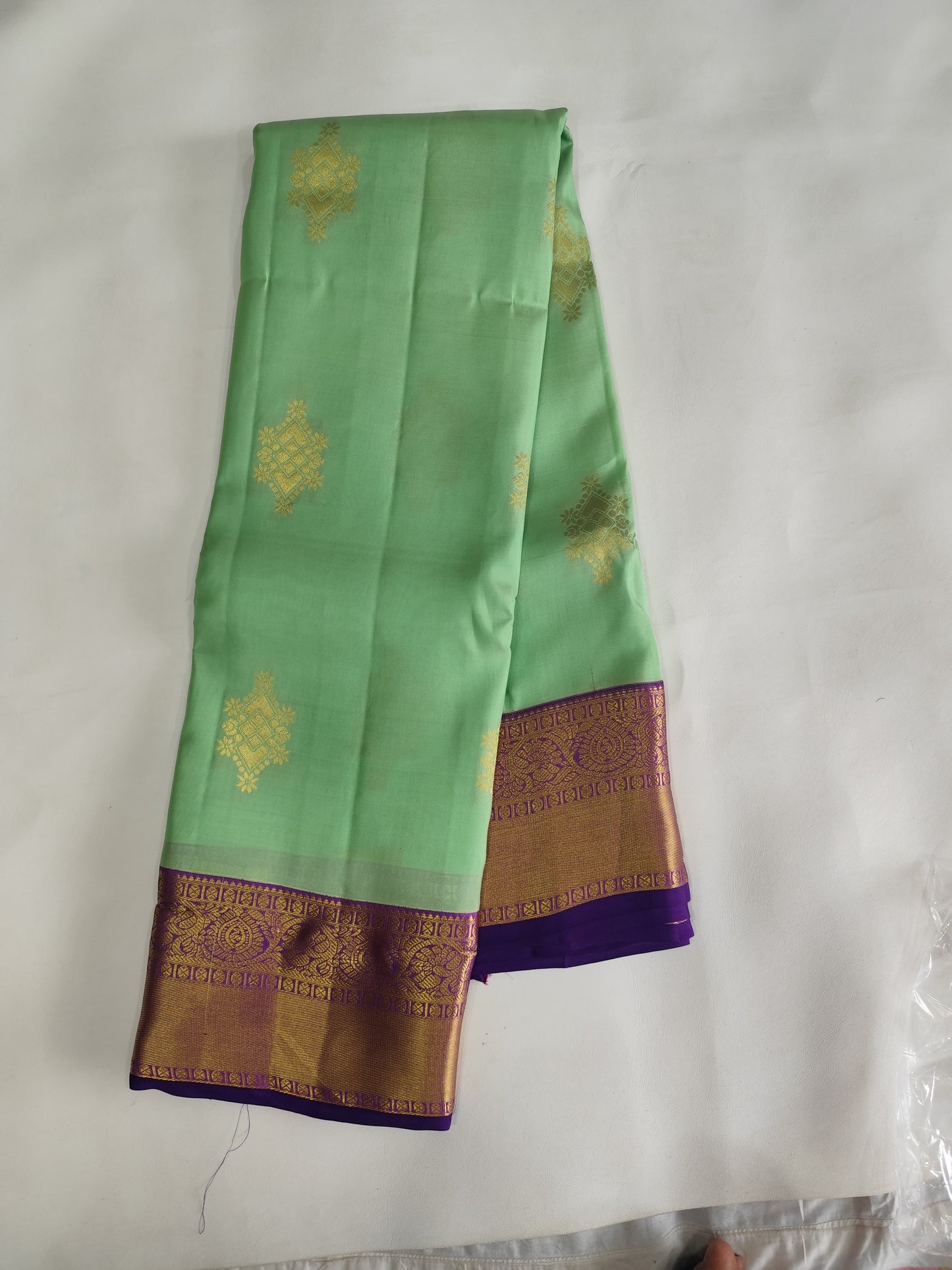 Kanchipuram 80% Silk Mix Saree with Gold Zari Border - Festive Elegance-veena silk